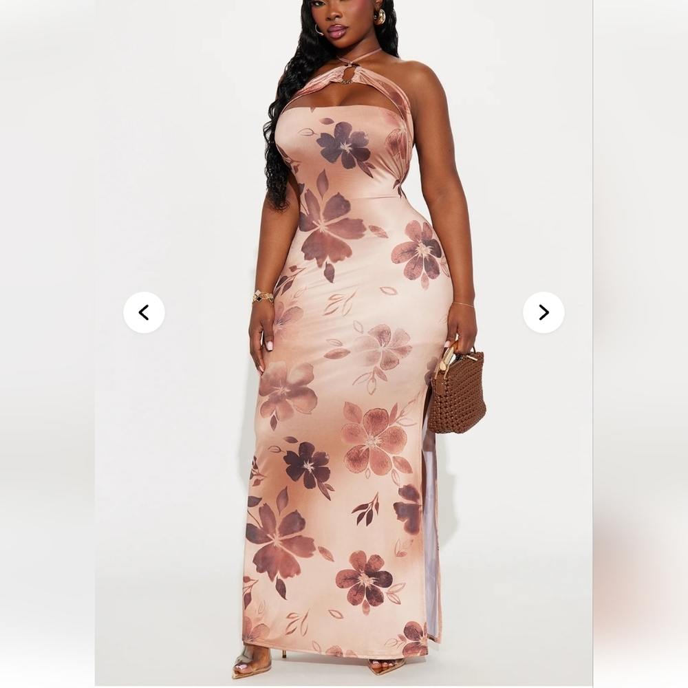 Fashion Nova Blush Floral Maxi Skirt